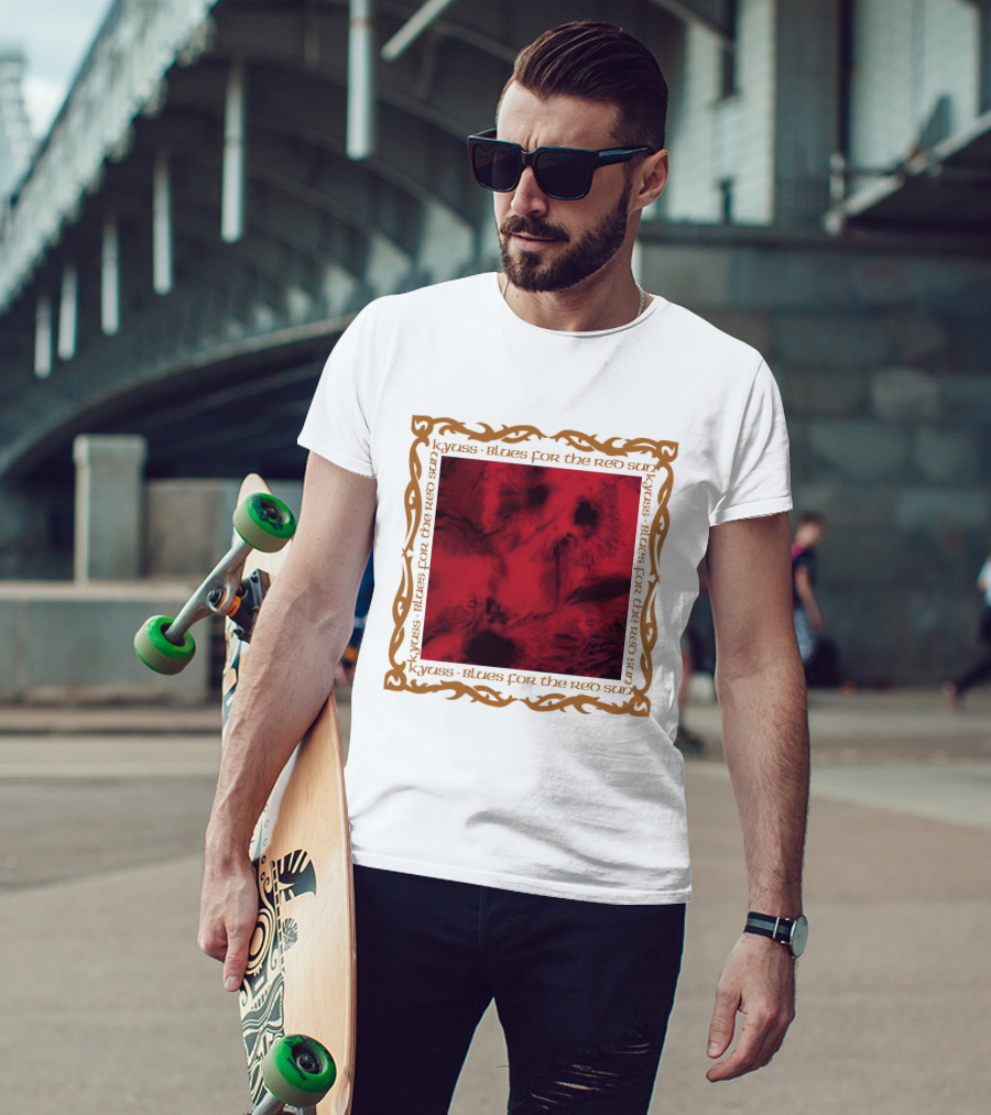Kyuss Blues For The Red Sun Abstract Red Pattern Framed T-Shirt