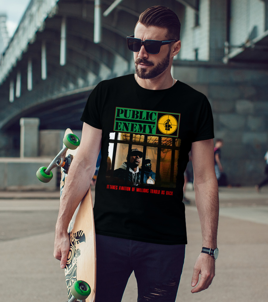 Public Enemy It Takes A Nation Of Millions To Hold Us Back Prison Bars Rap Group T-Shirt