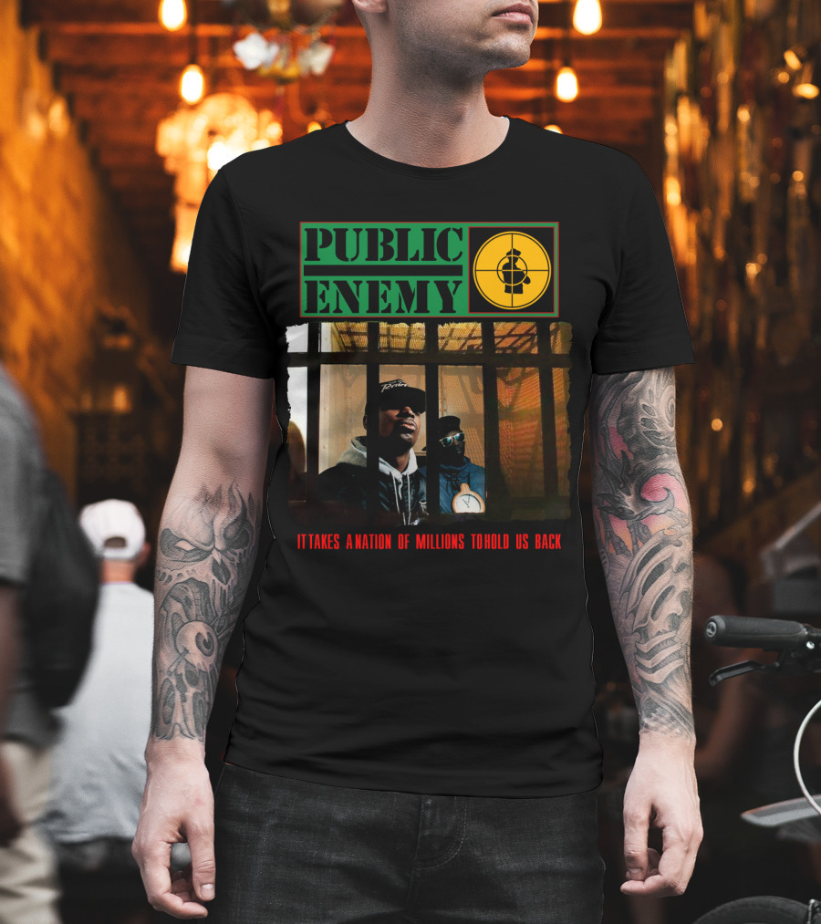 Public Enemy It Takes A Nation Of Millions To Hold Us Back Prison Bars Rap Group T-Shirt