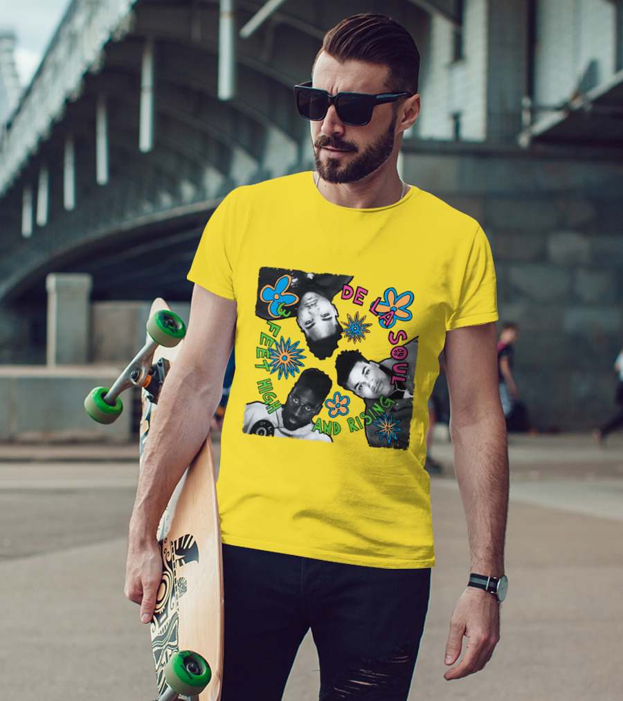 De La Soul 3 Feet High And Rising Colorful Flower T-Shirt