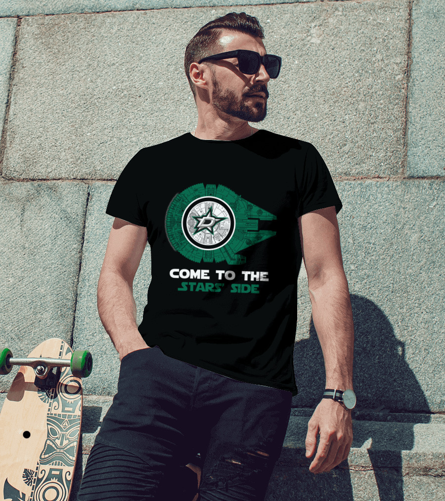 Come To The Stars' Side Dallas Stars Millennium Falcon T-Shirt