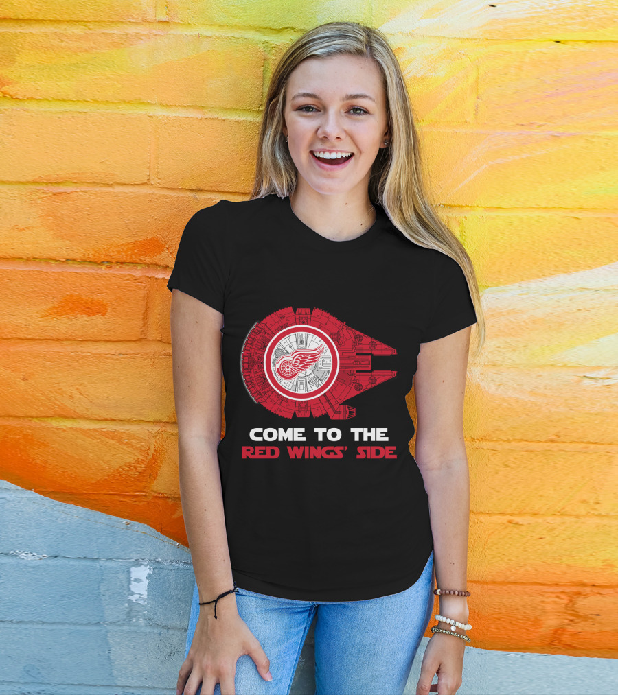 Come To The Red Wings' Side Millennium Falcon Detroit T-Shirt