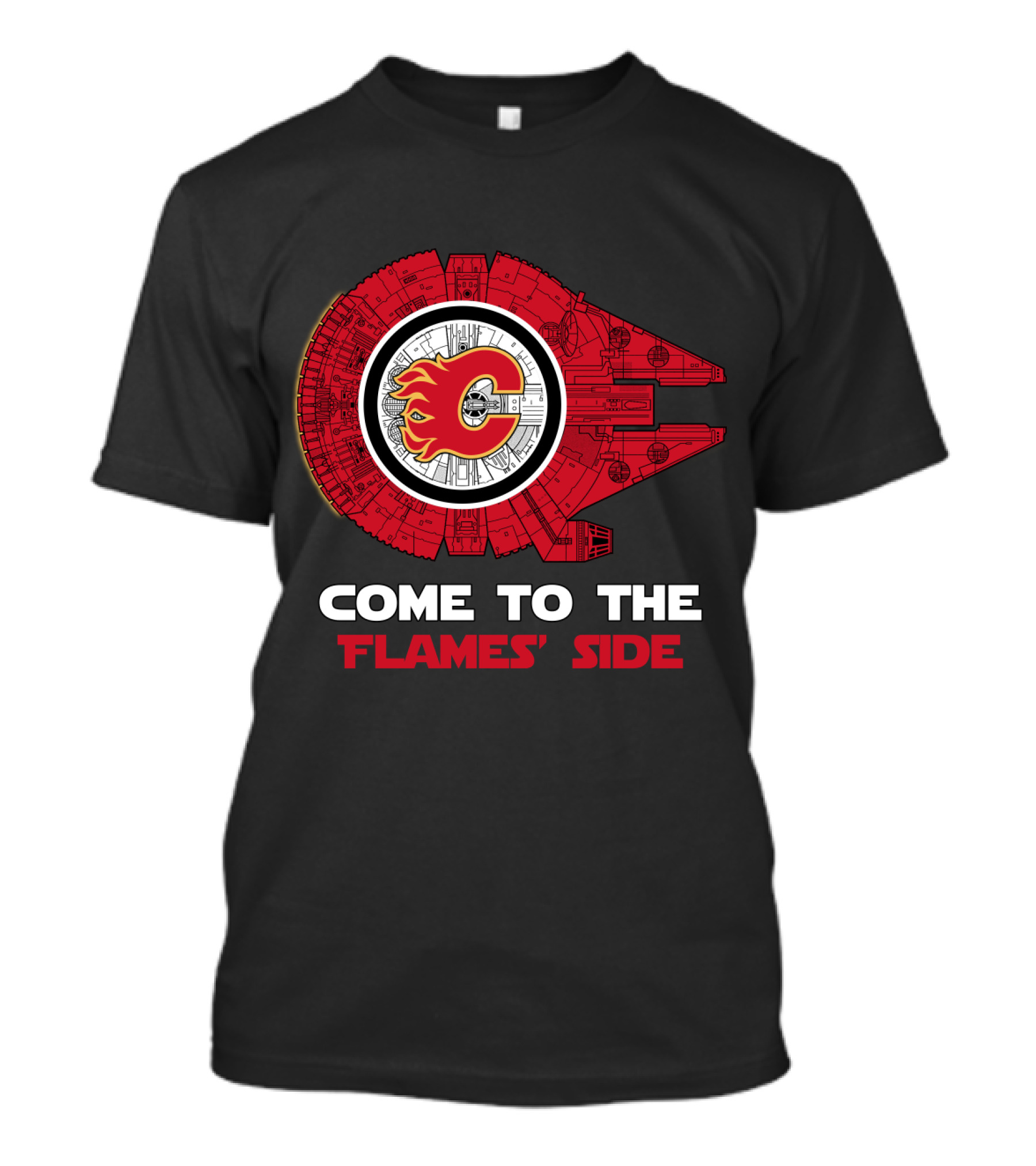 Calgary Flames Come To The Flames' Side Millennium Falcon T-Shirt