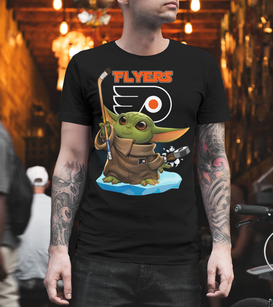 Baby Yoda Hockey Philadelphia Flyers T-Shirt