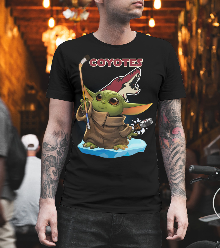 Baby Yoda Coyotes Hockey Fan Art Arizona Team T-Shirt