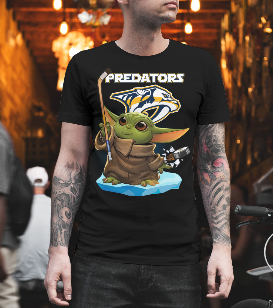 Baby Yoda Predators Hockey Nhl Star Wars Nashville T-Shirt