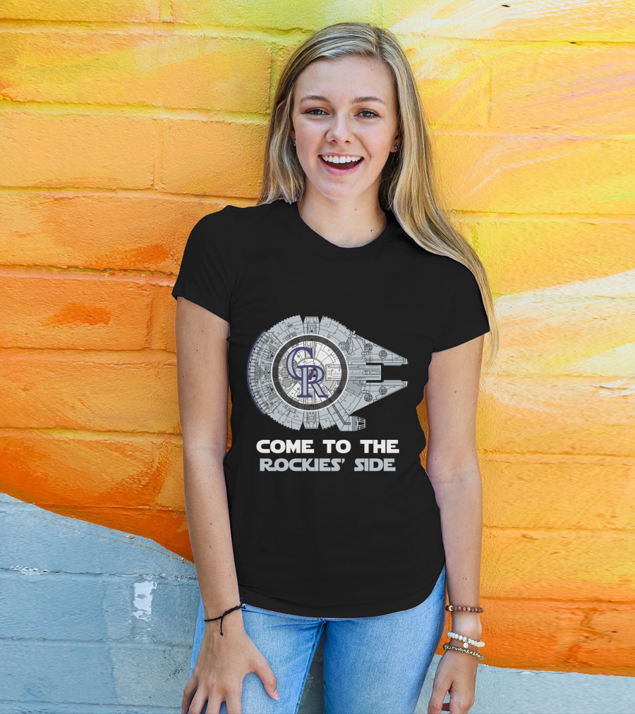 Come To The Rockies' Side Colorado Rockies Millennium Falcon MLB T-Shirt