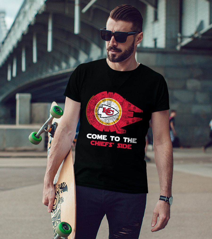 Come To The Chiefs' Side Kansas City Chiefs Millennium Falcon Nfl T-Shirt