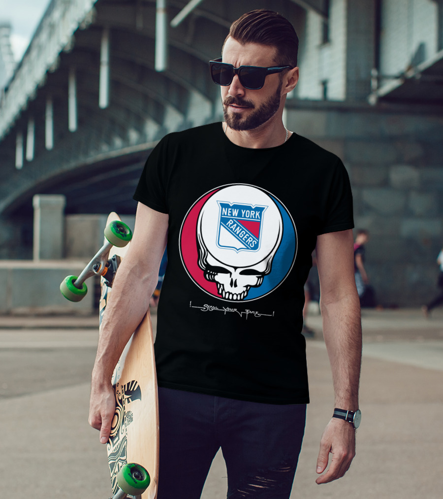 New York Rangers Steal Your Face Grateful Dead Skull T-Shirt