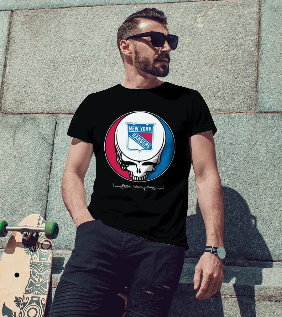 New York Rangers Steal Your Face Grateful Dead Skull T-Shirt
