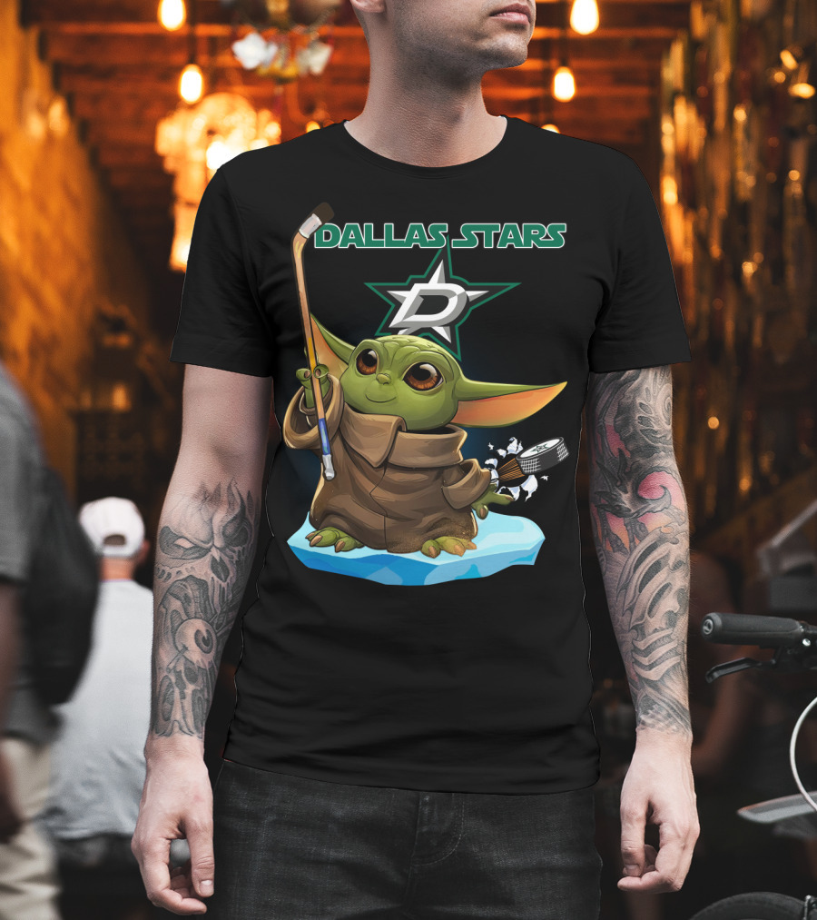 Baby Yoda Dallas Stars Hockey T-Shirt