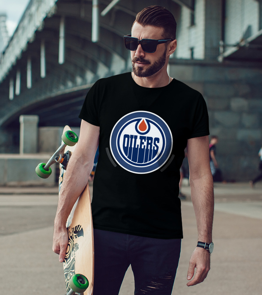 Edmonton Oilers Power Decal Logo Badge T-Shirt