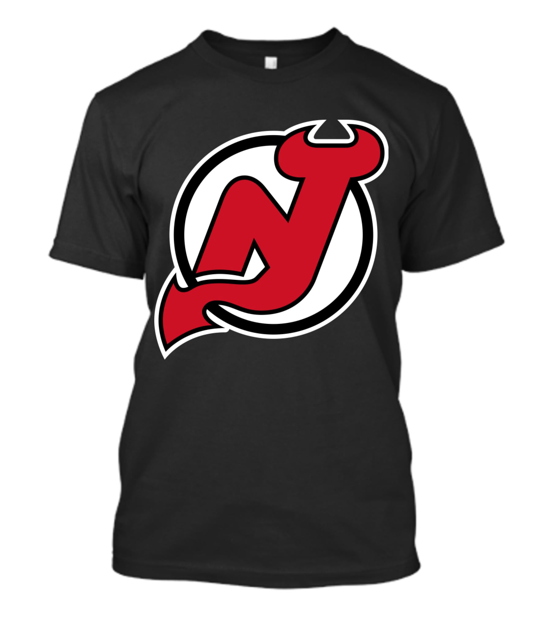 New Jersey Devils Nhl Team Logo Red N With Horns And Tail T-Shirt