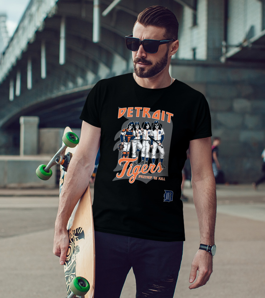 KISS Detroit Tigers Dressed To Kill Baseball Players T-Shirt
