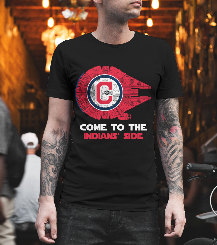 Come To The Indians' Side Millennium Falcon Crossover T-Shirt