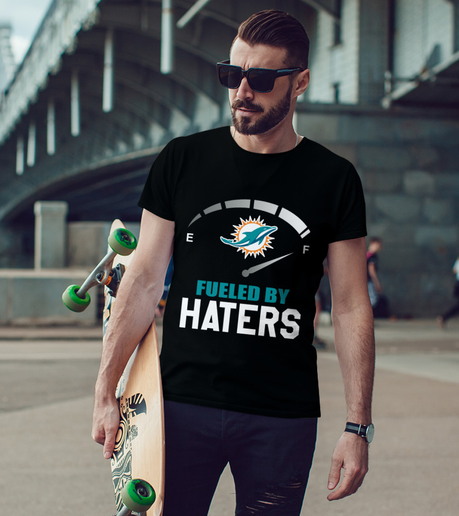 Miami Dolphins Fueled By Haters Fuel Gauge T-Shirt