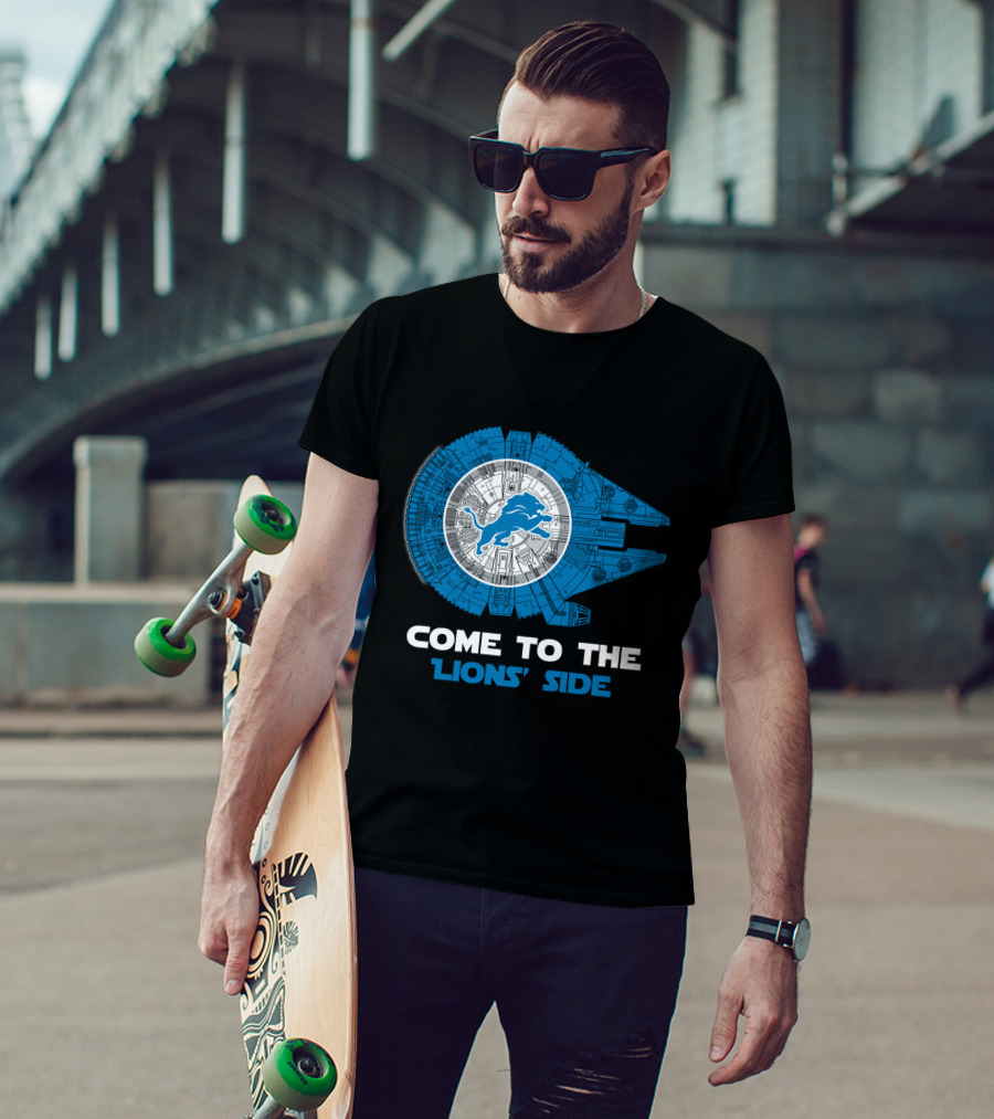 Come To The Lions' Side Millennium Falcon Detroit Lions T-Shirt