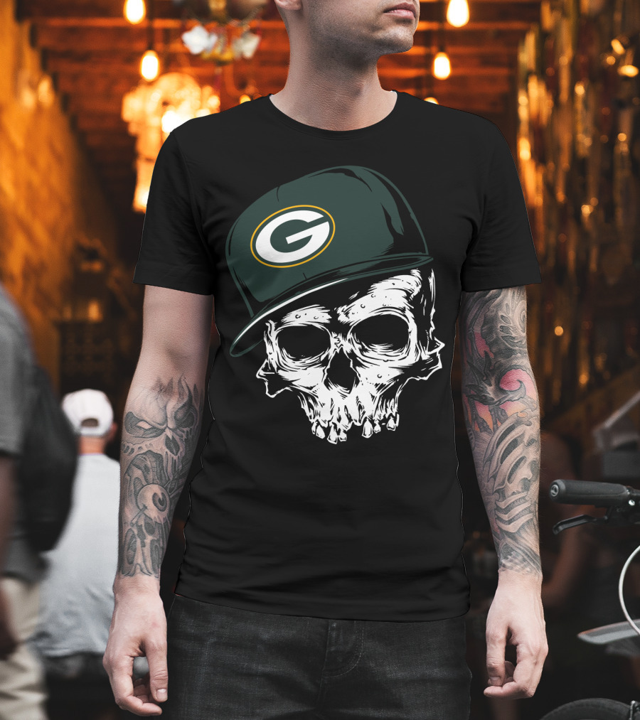 Green Bay Packers Skull Cap T-Shirt
