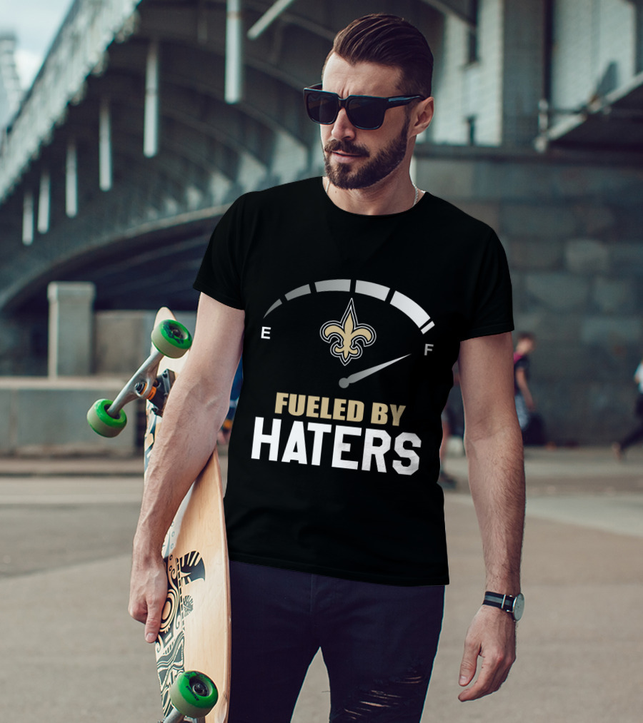 New Orleans Saints Fueled By Haters Fleur-De-Lis Fuel Gauge T-Shirt