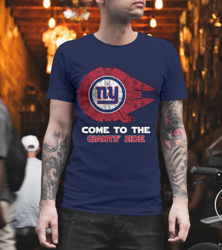 Come To The Giants' Side New York Giants Millennium Falcon T-Shirt