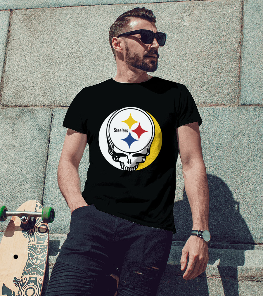 GRATEFUL DEAD Steelers Skull With Team T-Shirt
