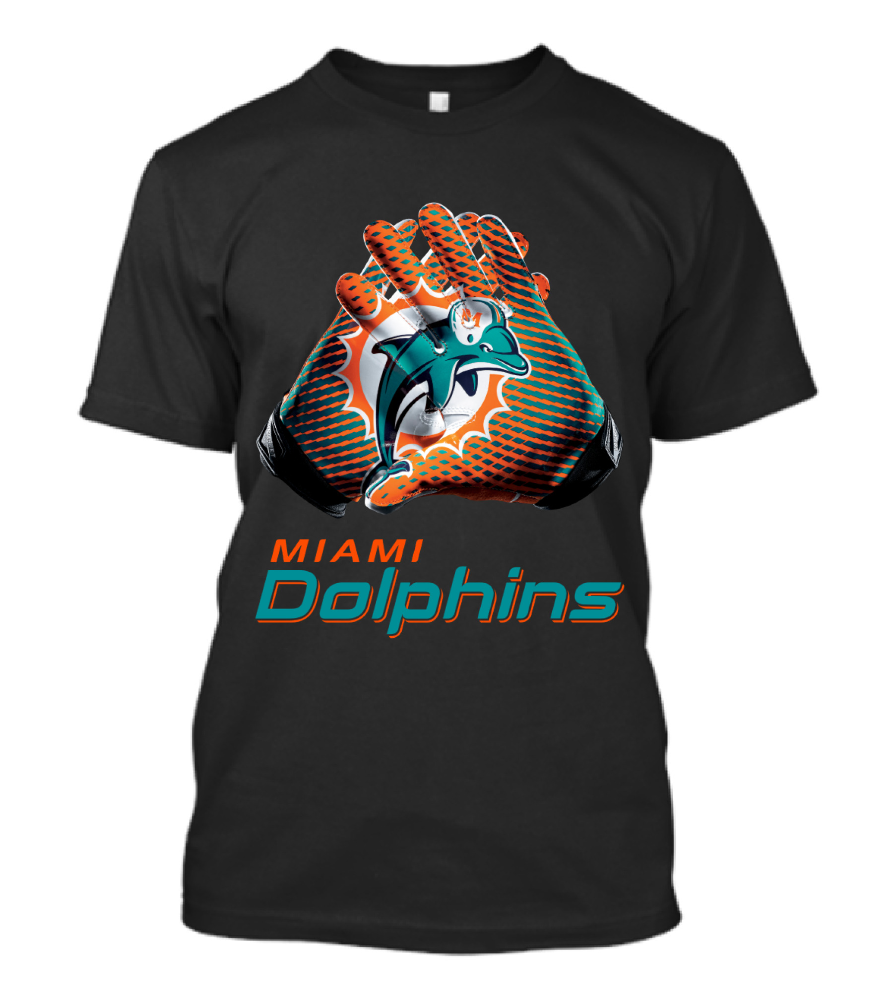 Miami Dolphins Nfl Team Gloves Fan T-Shirt