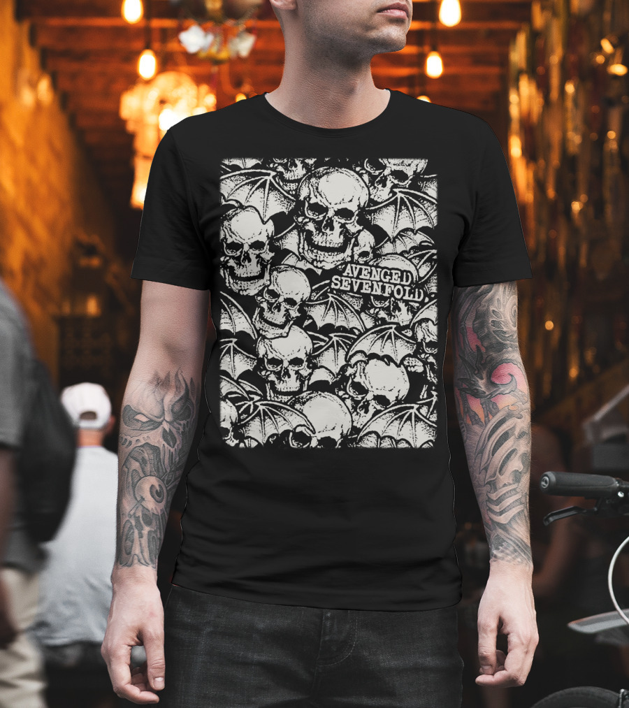Avenged Sevenfold Skull And Bat Wings T-Shirt