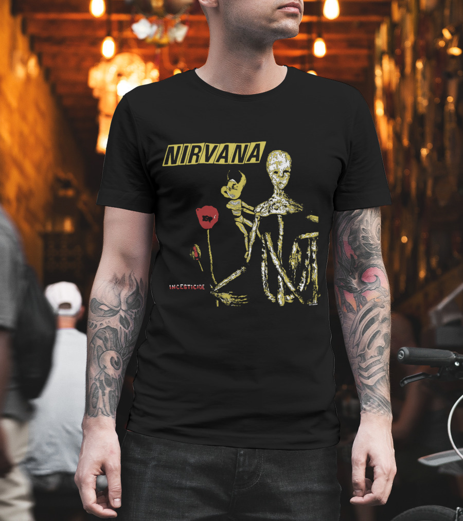 Nirvana Incesticide Skeleton And Flower T-Shirt