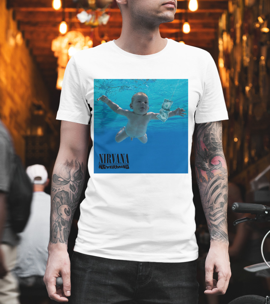 Nirvana Nevermind Album Cover Baby In Pool With Dollar Bill T-Shirt
