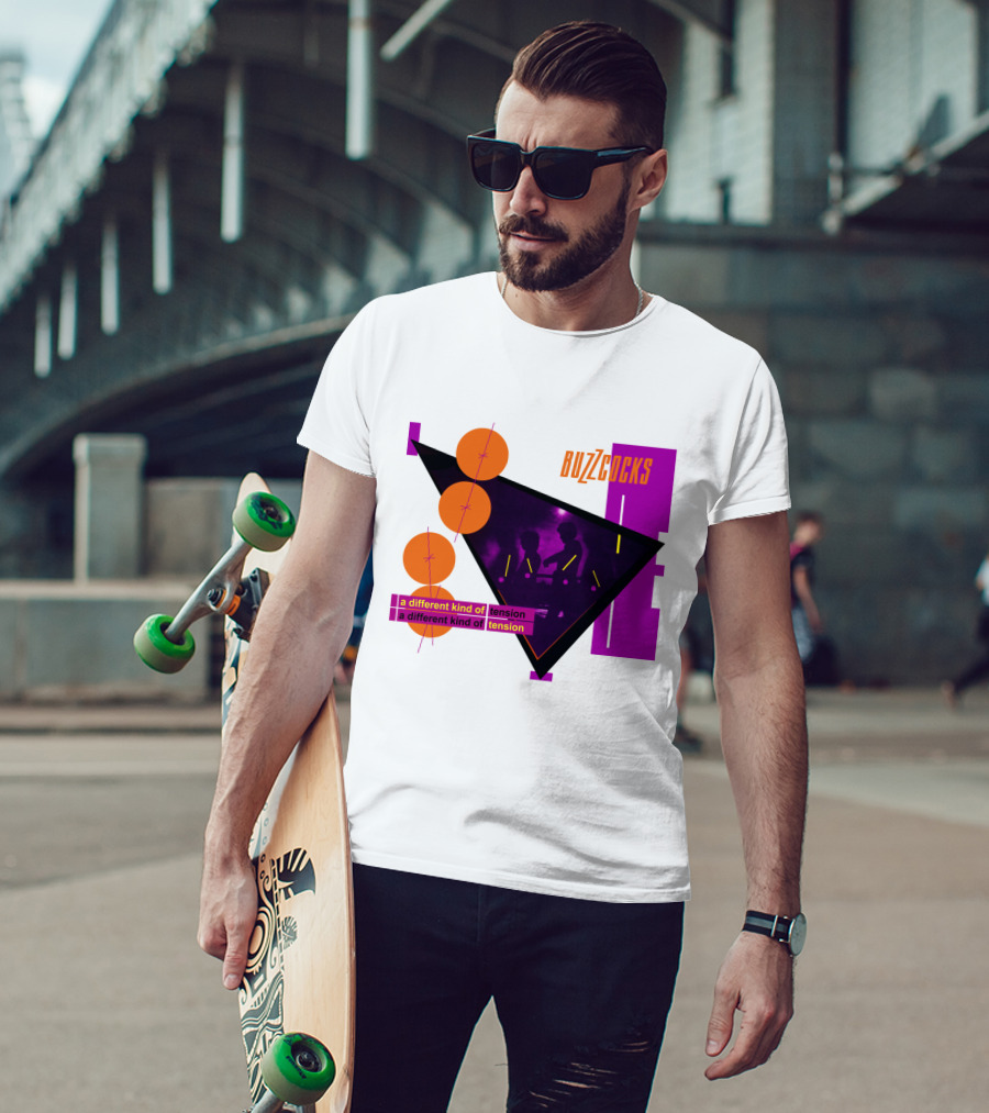 Buzzcocks A Different Kind Of Tension BZC 04 Purple Triangle T-Shirt