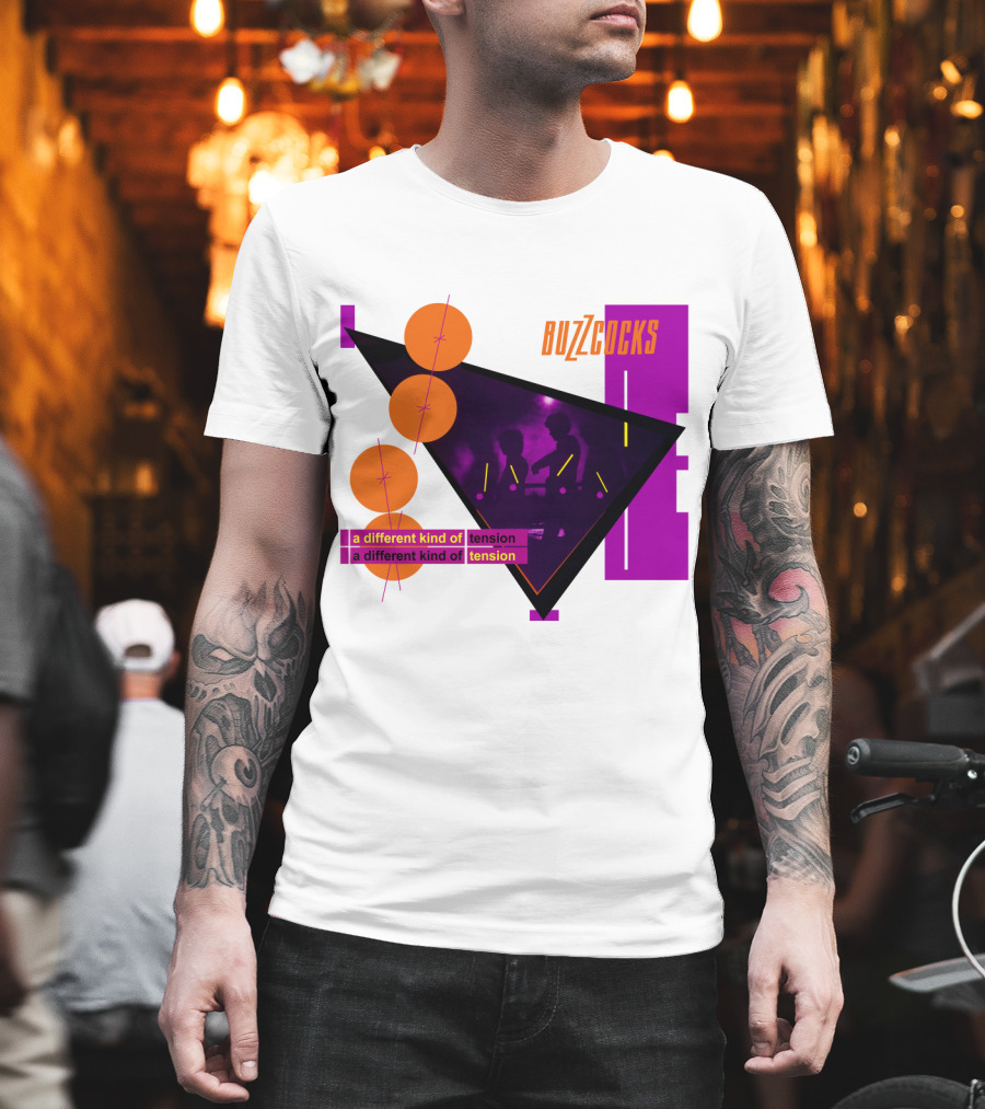 Buzzcocks A Different Kind Of Tension BZC 04 Purple Triangle T-Shirt