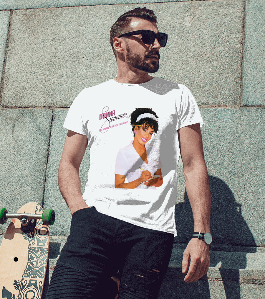 Donna Summer She Works Hard For The Money Waitress 80S Nostalgia T-Shirt