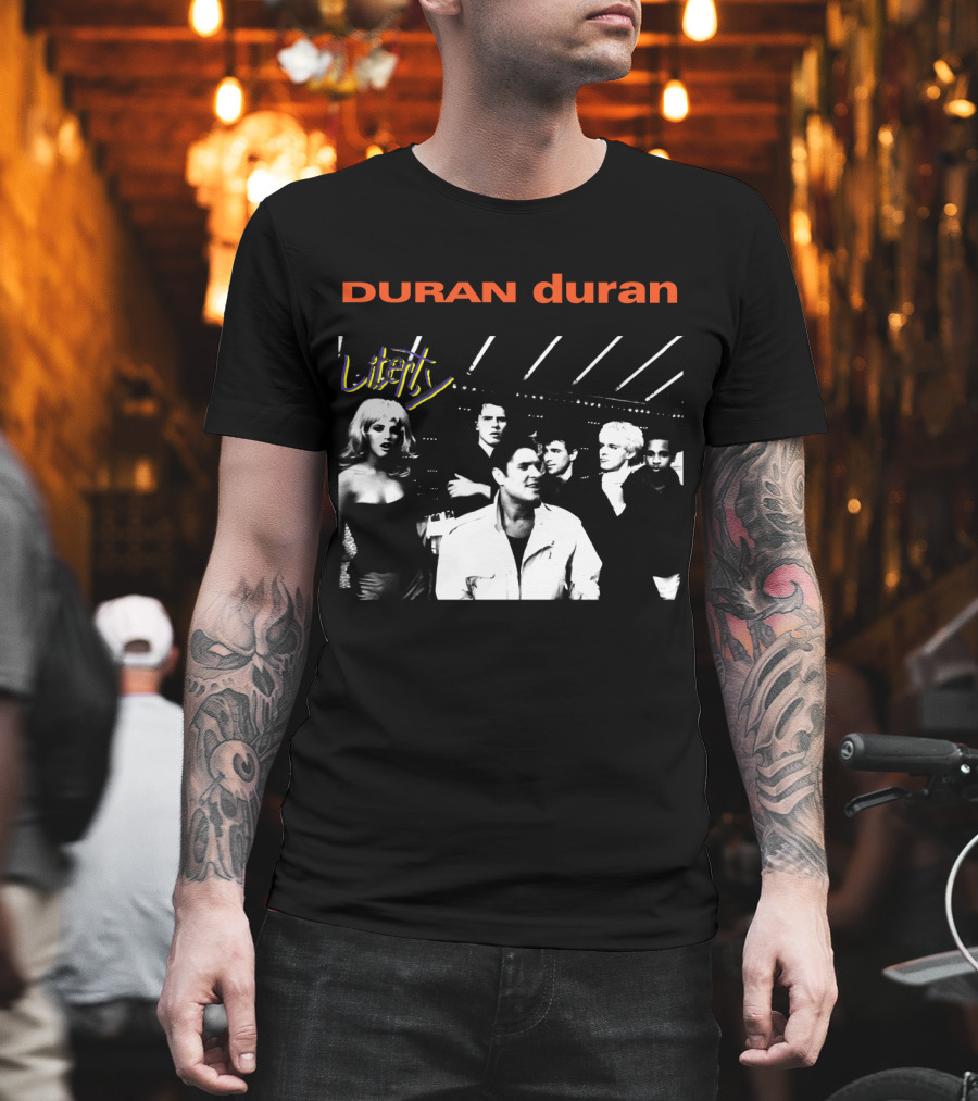 Duran Duran Liberty Album Cover Black And White Group T-Shirt