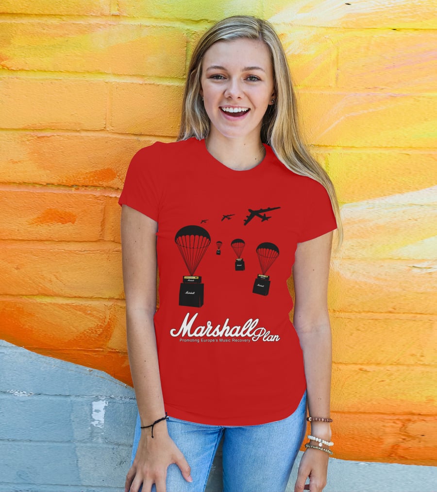 Marshall Plan Amplifiers Parachuted For Europe's Music Recovery T-Shirt