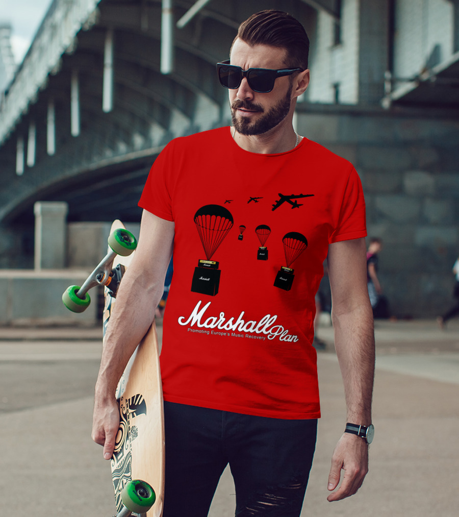Marshall Plan Amplifiers Parachuted For Europe's Music Recovery T-Shirt