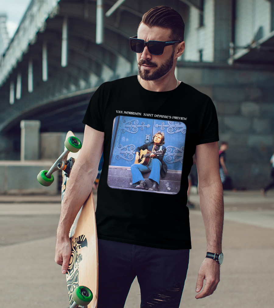 Van Morrison Saint Dominic's Preview Acoustic Session Blue Doorway Background T-Shirt