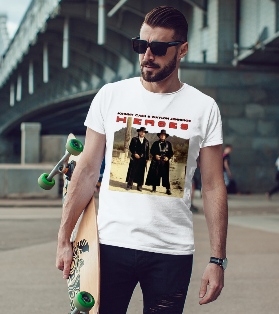 Johnny Cash And Waylon Jennings Heroes Western T-Shirt
