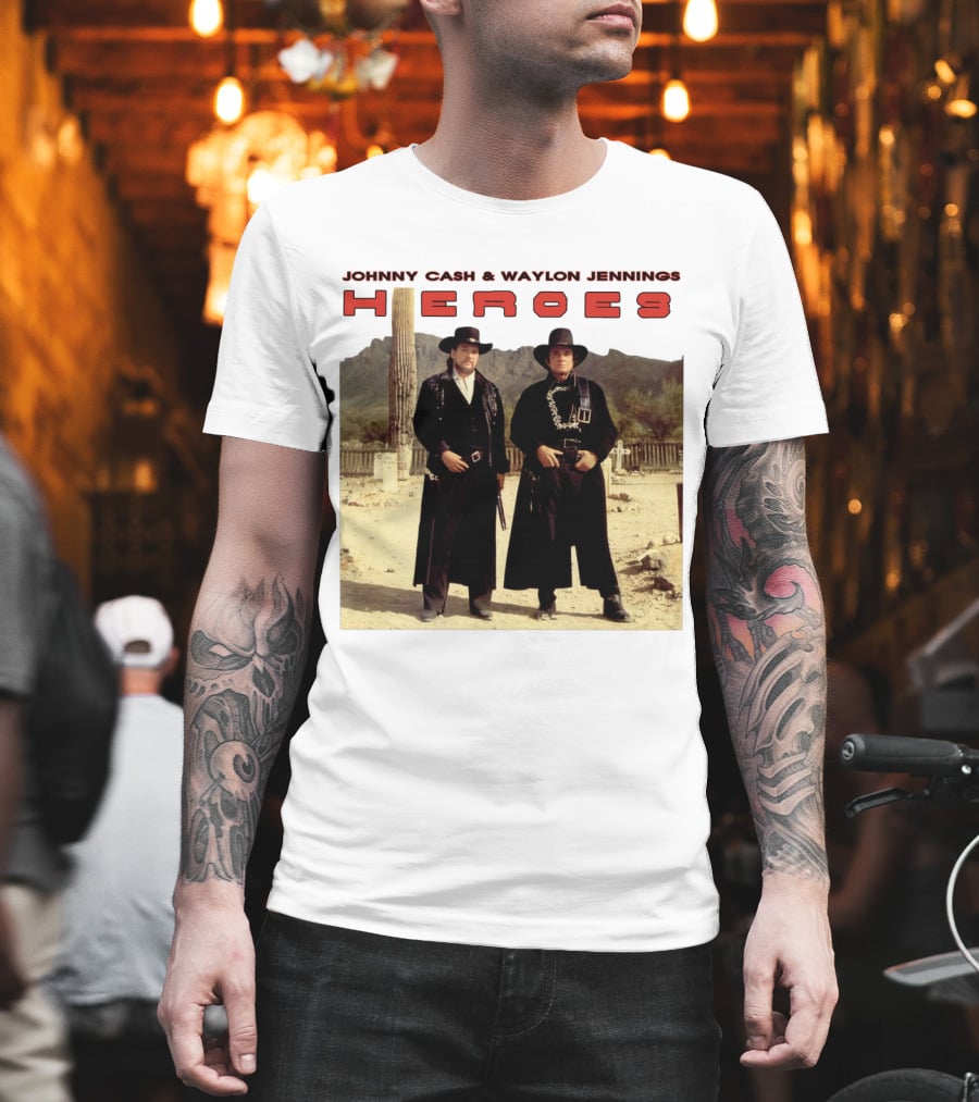 Johnny Cash And Waylon Jennings Heroes Western T-Shirt