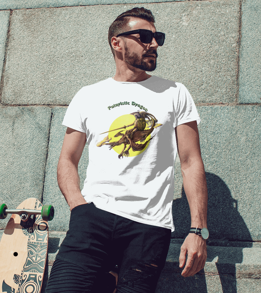 Futuristic Dragon Warrior Riding Sky Beast T-Shirt
