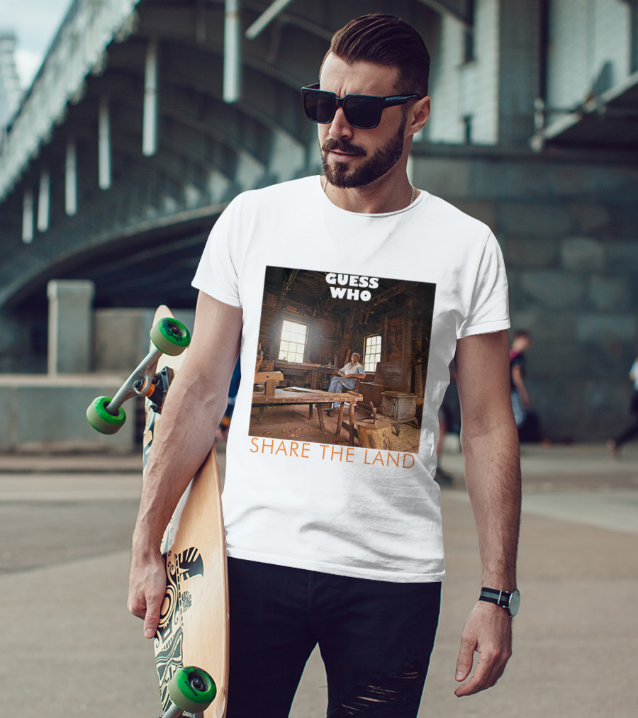 Guess Who Share The Land Rustic Cabin Scene T-Shirt