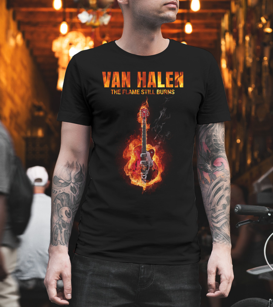 Van Halen The Flame Still Burns Guitar Flames T-Shirt