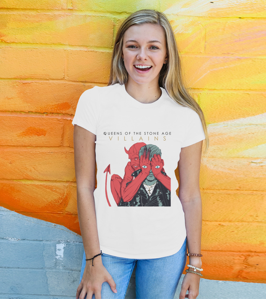 Queens Of The Stone Age Villains Album Cover Artwork T-Shirt