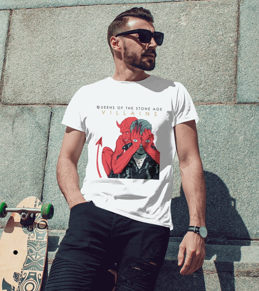 Queens Of The Stone Age Villains Album Cover Artwork T-Shirt