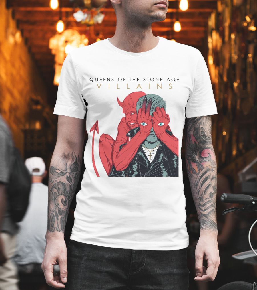 Queens Of The Stone Age Villains Album Cover Artwork T-Shirt