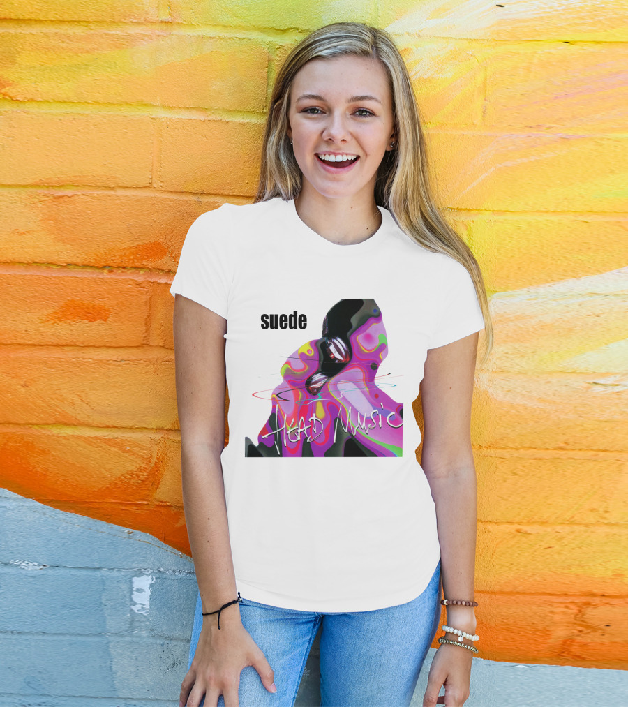 Suede Head Music Colorful Abstract T-Shirt