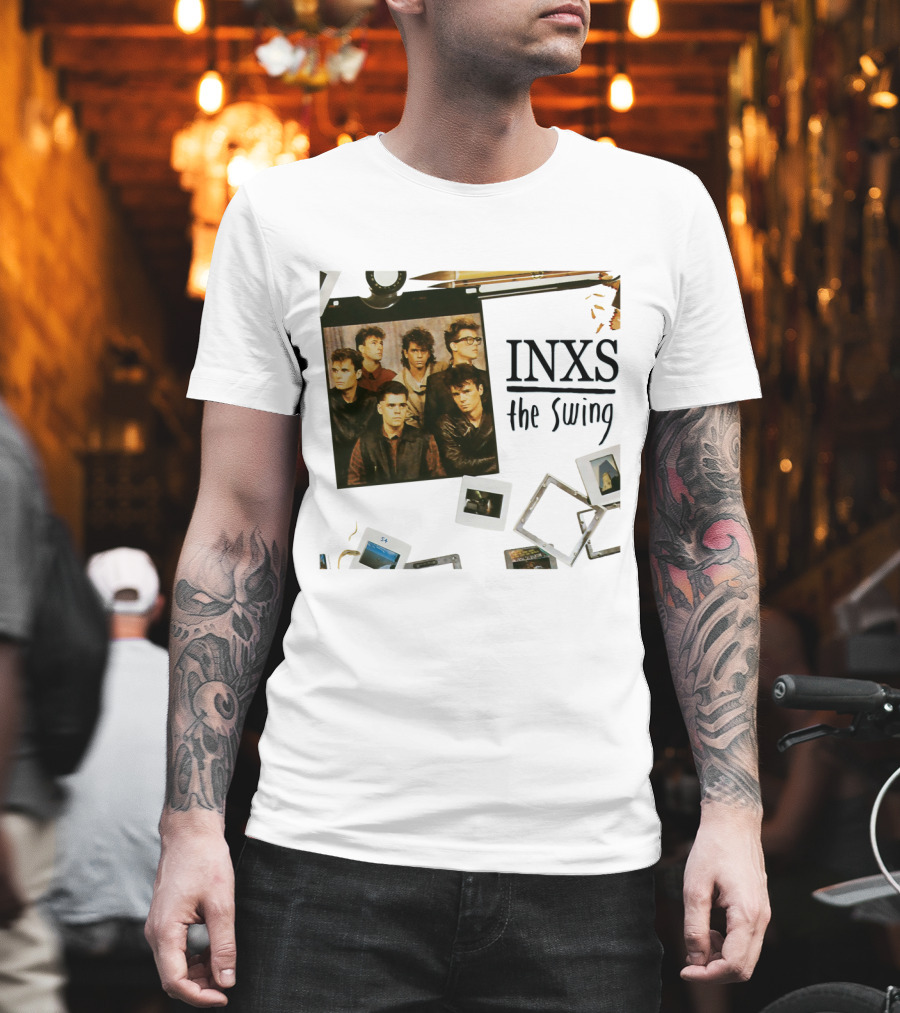 INXS The Swing Album Cover Group Photo with Film Reel and Slides T-Shirt