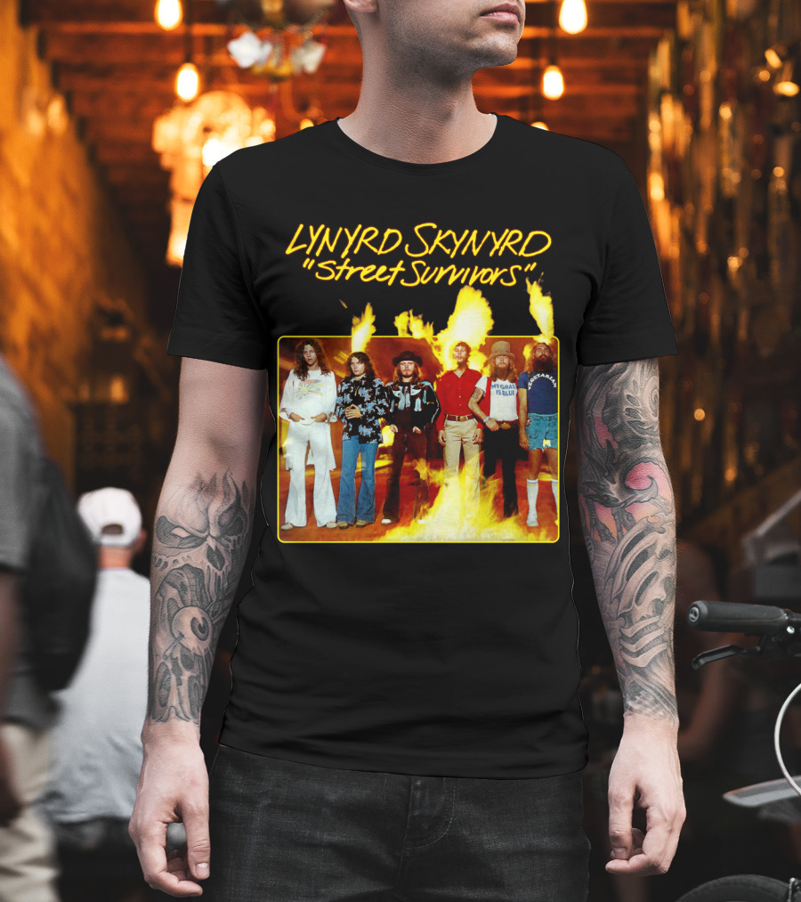 Lynyrd Skynyrd Street Survivors Album Cover Art Fiery T-Shirt