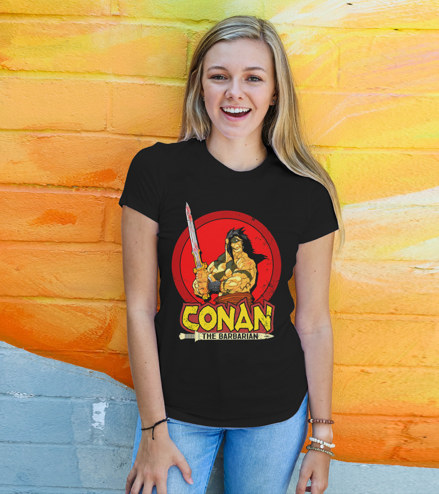 Conan The Barbarian Sword Warrior Red Circle T-Shirt