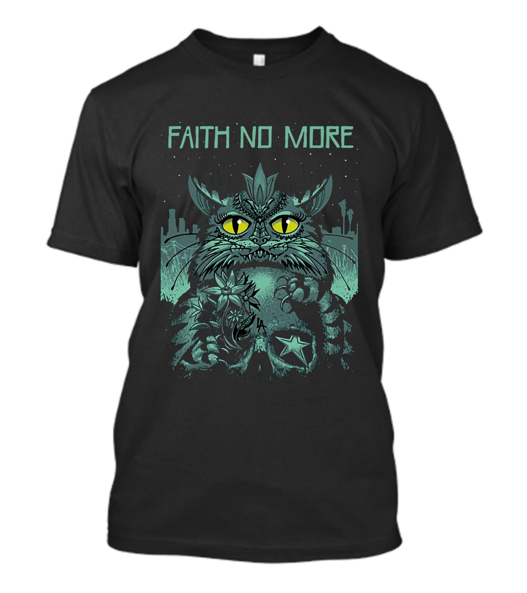 Faith No More Cat Fantasy Urban Night Scene T-Shirt