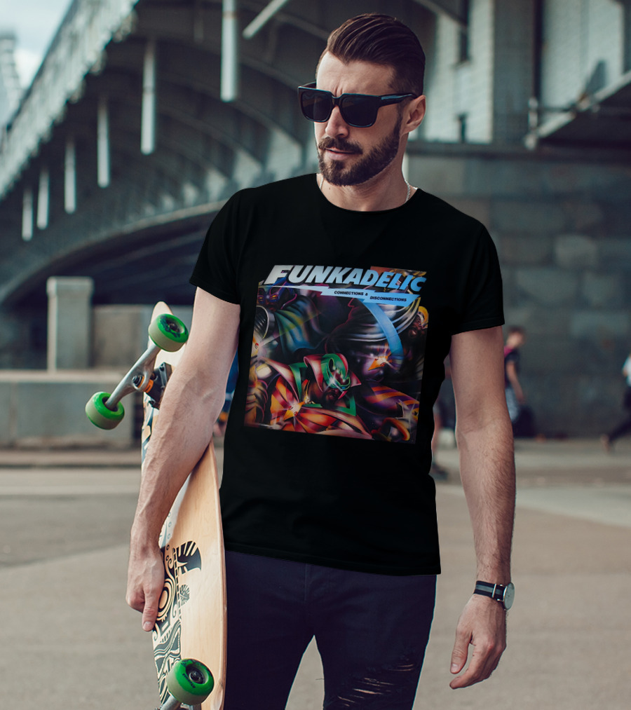 Funkadelic Connections & Disconnections Colorful Cosmic Motif T-Shirt
